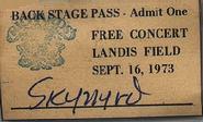 An early backstage pass to A Skynyrd show.  Very primitive.